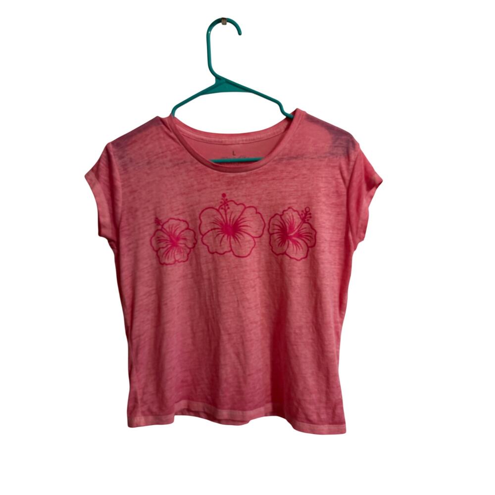 Goodie two sleeves hibiscus baby tee